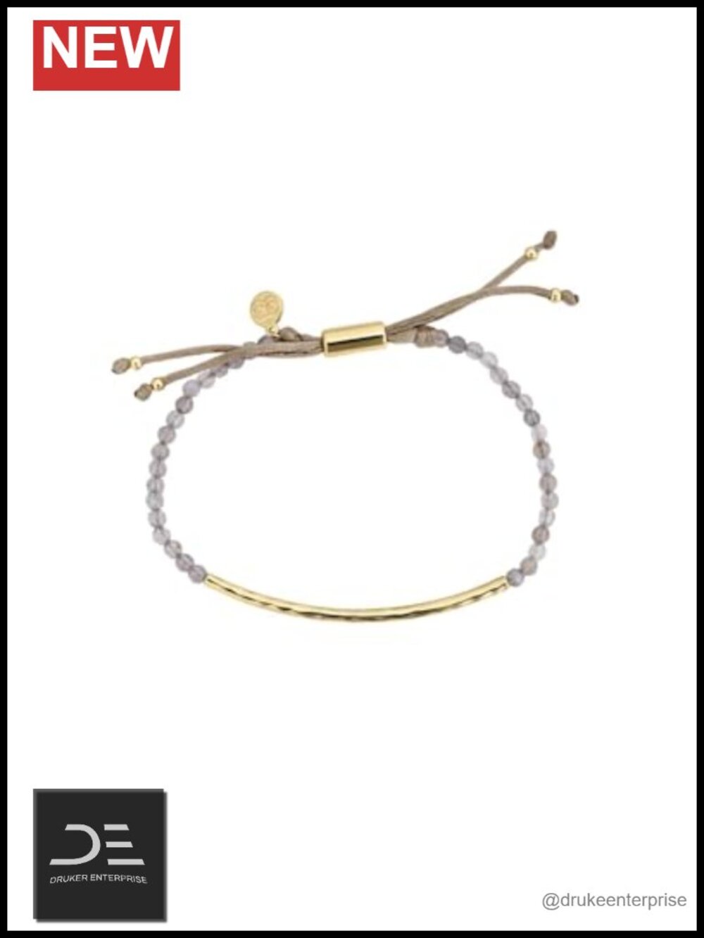Genuine Gemstone Stretch Bracelet Gold Plated Beaded Adjustable